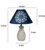 Pot Style Mangowood Table Lamp with Floral Satin Shade