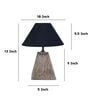 Pyramid Style Mangowood Table Lamp with Black Cotton Shade