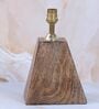 Pyramid Style Mangowood Table Lamp with Black Cotton Shade