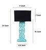 Rustic Aqua French Mangowood Table Lamp with Black Cotton Shade
