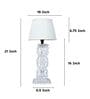 Rustic White French Mangowood Table Lamp with Off White Satin Shade