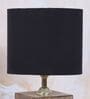 Square Block Style Mangowood Table Lamp with Black Cotton Shade