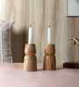Mangowood Two Layer Candle Stand Set of 2