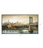 Manhattan Bridge Multicolor Canvas Framed Landscape Art Print