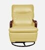 Manila Leatherette Rocking & Revolving Chair In Cream Colour