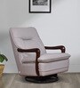 Manila Leatherette Rocking & Revolving Chair In Beige Colour