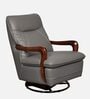 Manila Leatherette Rocking & Revolving Chair With Swivel Function In Grey Colour