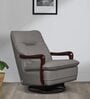 Manila Leatherette Rocking & Revolving Chair With Swivel Function In Grey Colour