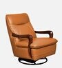Manila Leatherette Rocking & Revolving Chair With Swivel Function In Tan Colour