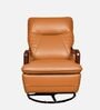 Manila Leatherette Rocking & Revolving Chair With Swivel Function In Tan Colour