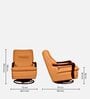 Manila Leatherette Rocking & Revolving Chair With Swivel Function In Tan Colour
