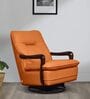 Manila Leatherette Rocking & Revolving Chair With Swivel Function In Tan Colour