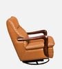 Manila Leatherette Rocking & Revolving Chair With Swivel Function In Tan Colour