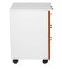 Manila Pedestal Unit with 3 Drawers in Natural Teak & Frosty White Colour