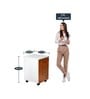 Manila Pedestal Unit with 3 Drawers in Natural Teak & Frosty White Colour