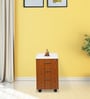 Manila Pedestal Unit with 3 Drawers in Natural Teak & Frosty White Colour