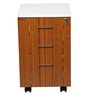 Manila Pedestal Unit with 3 Drawers in Natural Teak & Frosty White Colour
