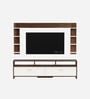 Mannsae Plus TV Unit In Brown Maple & White Finish