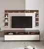 Mannsae Plus TV Unit In Brown Maple & White Finish