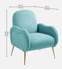 Mano Velvet Fabric Lounge Chair In Mint Blue Colour