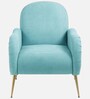 Mano Velvet Fabric Lounge Chair In Mint Blue Colour