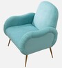 Mano Velvet Fabric Lounge Chair In Mint Blue Colour