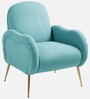 Mano Velvet Fabric Lounge Chair In Mint Blue Colour