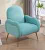 Mano Velvet Fabric Lounge Chair In Mint Blue Colour
