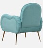 Mano Velvet Fabric Lounge Chair In Mint Blue Colour