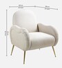 Mano Velvet Fabric Lounge Chair In Off White Colour