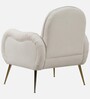 Mano Velvet Fabric Lounge Chair In Off White Colour