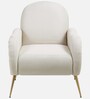 Mano Velvet Fabric Lounge Chair In Off White Colour