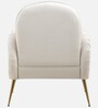 Mano Velvet Fabric Lounge Chair In Off White Colour