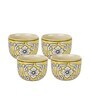 Manohar Yellow & White 300ml (Set of 4) Ceramic Dinner Bowl