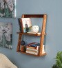 Birch Plywood Floating Book Shelf Cum Display Unit in Pine Finish