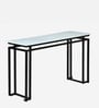 Mantova Metal Console Table in Black Finish with Porcelain Top Mantova Metal Console Table in Black Finish with Porcelain Top