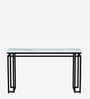 Mantova Metal Console Table in Black Finish with Porcelain Top Mantova Metal Console Table in Black Finish with Porcelain Top
