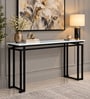 Mantova Metal Console Table in Black Finish with Porcelain Top Mantova Metal Console Table in Black Finish with Porcelain Top