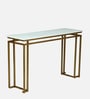 Mantova Metal Console Table in Gold Finish with Porcelain Top