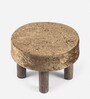 Maple Foot Stool In Sparkle Velvet Fabric