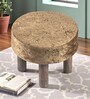 Maple Foot Stool In Sparkle Velvet Fabric