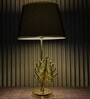 Antique Brass Finish Metal Design Maple Leaf Table Lamp