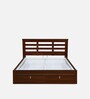 Maple Premier King Size Bed in Walnut Finish with Hydraulic Storage