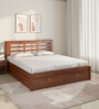 Maple Premier King Size Bed in Walnut Finish with Hydraulic Storage