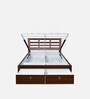 Maple Premier King Size Bed in Walnut Finish with Hydraulic Storage