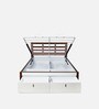 Maple Premier King Size Bed in White Finish with Hydraulic Storage