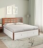 Maple Premier King Size Bed in White Finish with Hydraulic Storage