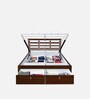 Maple Premier Queen Size Bed in Walnut Finish with Hydraulic Storage