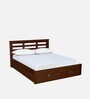 Maple Premier Queen Size Bed in Walnut Finish with Hydraulic Storage