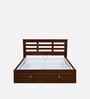 Maple Premier Queen Size Bed in Walnut Finish with Hydraulic Storage